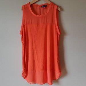 Vince Camuto Mixed Media Salmon Tank Top